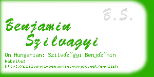 benjamin szilvagyi business card